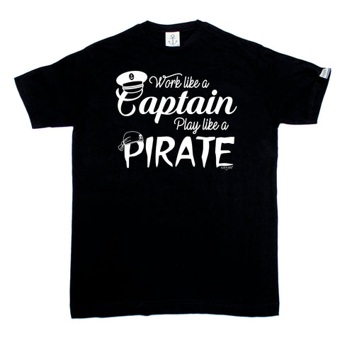 Ocean Bound Sailing Tee - Work Like A Captain Play Like A Pirate - Mens T-Shirt
