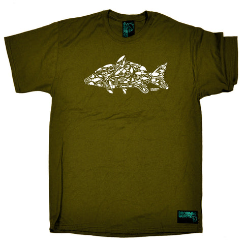 Drowning Worms Fishing Tee - Fishing Hook Carp - Mens T-Shirt