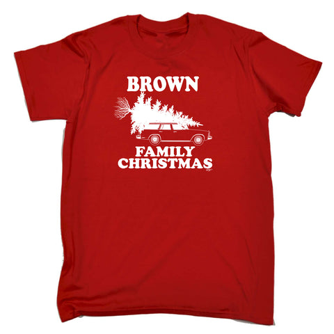 123t Kids Funny Tee - Family Christmas Brown Surname - Childrens Top T-Shirt T Shirt