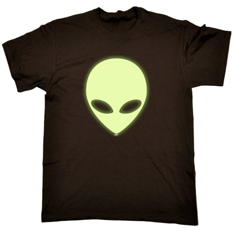 Alien Head Glow In The Dark - Mens Funny T-Shirt Tshirts