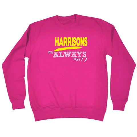 123t Funny Kids Sweatshirt - Harrisons Are Always Right Surname - Sweater Jumper
