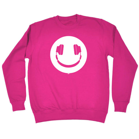 123t Funny Kids Sweatshirt - Headphone Dj Smile - Sweater Jumper