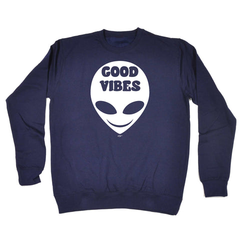 123t Funny Kids Sweatshirt - Good Vibes Alien - Sweater Jumper