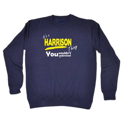 123t Funny Kids Sweatshirt - Harrison V1 Its A Surname Thing - Sweater Jumper