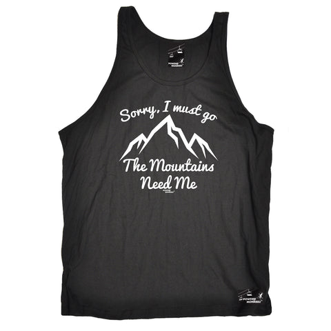 Powder Monkeez Skiing Snowboarding Vest - Sorry I Must Go The Mountains Need Me - Bella Singlet Top