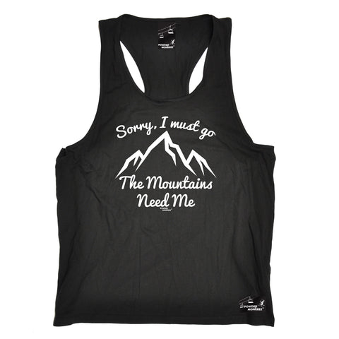 Powder Monkeez Skiing Snowboarding Vest - Sorry I Must Go The Mountains Need Me - Bella Singlet Top