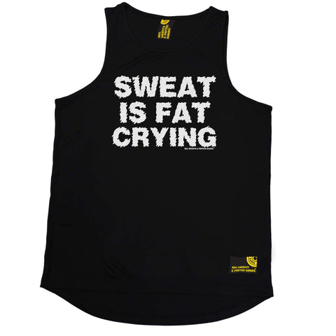 Sex Weights and Protein Shakes Gym Bodybuilding Vest - Sweat Is Fat Crying - Dry Fit Performance Vest Singlet