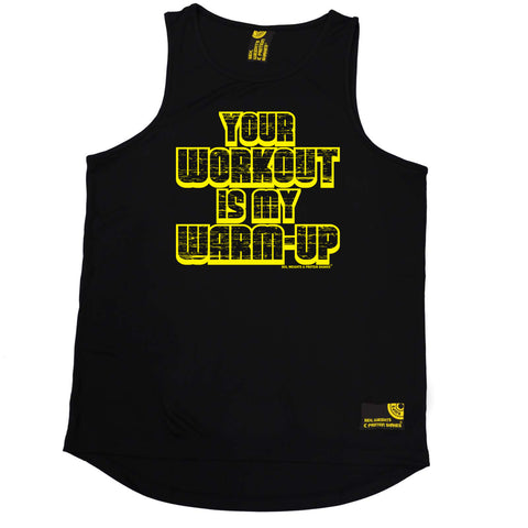 Sex Weights and Protein Shakes Gym Bodybuilding Vest - Your Workout My Warm Up - Dry Fit Performance Vest Singlet