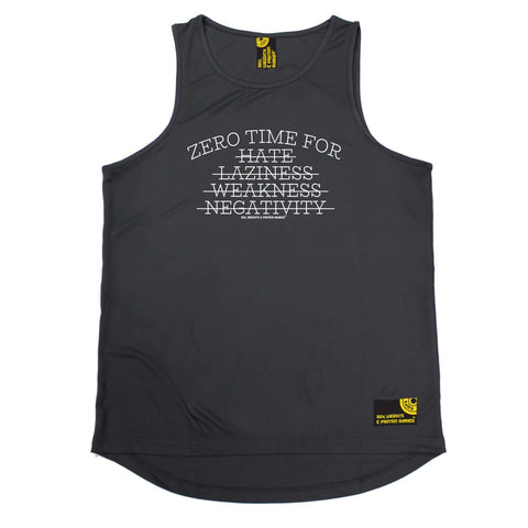 Sex Weights and Protein Shakes Gym Bodybuilding Vest - Zero Time For Hate Laziness - Dry Fit Performance Vest Singlet