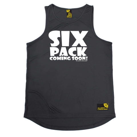 Sex Weights and Protein Shakes Gym Bodybuilding Vest - White Six Pack Coming Soon - Dry Fit Performance Vest Singlet
