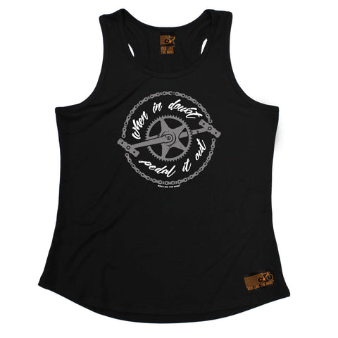 Ride Like The Wind Womens Cycling Vest - When In Doubt Pedal It Out Gray Crank - Dry Fit Performance Vest Singlet