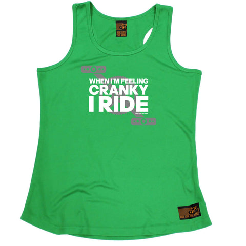 Ride Like The Wind Womens Cycling Vest - When Im Feeling Cranky - Dry Fit Performance Vest Singlet