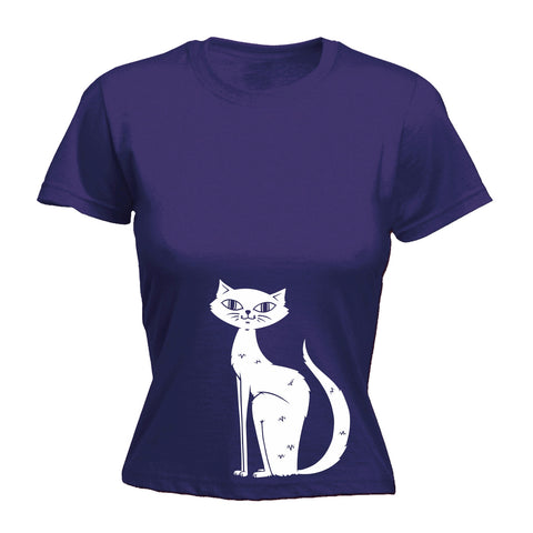 123t Women's Cat Sitting And Looking Funny T-Shirt