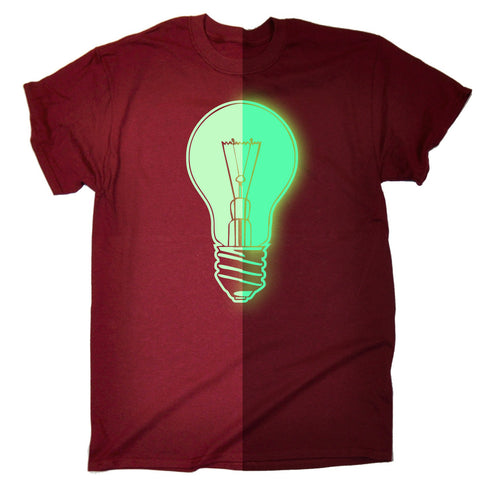 123t Men's Glow In The Dark Power Light Bulb Funny T-Shirt
