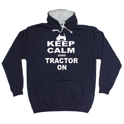 123t Keep Calm And Tractor On Funny Hoodie, 123t