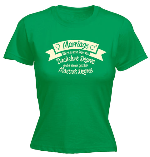 123t Women's Marriage … Bachelor's Degree … Master's Degree Funny T-Shirt