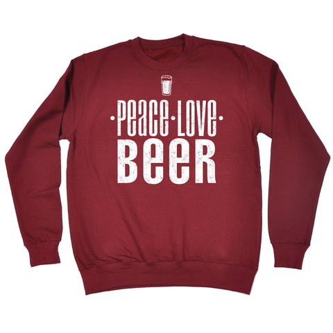 123t Peace Love Beer Funny Sweatshirt, 123t