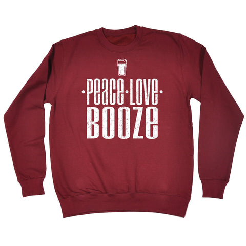 123t Peace Love Booze Funny Sweatshirt, 123t