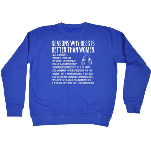 123t Reasons Why Beer Is Better Than Women Funny Sweatshirt