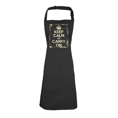 Official Keep Calm And Carry On ... Distressed Heavyweight Apron