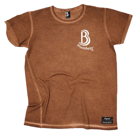 Men's B Blumberg Logo White Text Breast Pocket Design Vintage T-Shirt