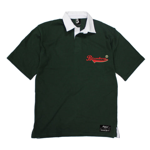 Men's Blumberg Red/Cream Text Breast Pocket Design Premium Rugby Shirt