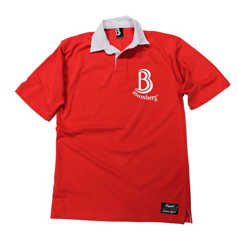 Men's B Blumberg Logo White Text Breast Pocket Design Premium Rugby Shirt