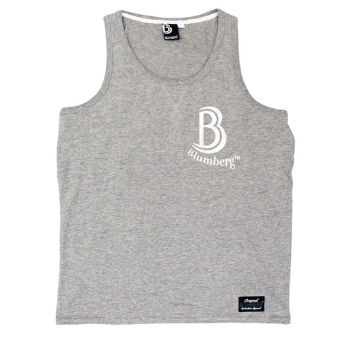 Blumberg Australia Men's B Blumberg Logo White Text Breast Pocket Design Premium Vest Tank Top