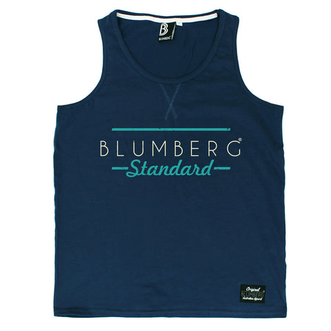Blumberg Australia Men's Blumberg Standard Cream/Turquoise Text Design Premium Vest Tank Top
