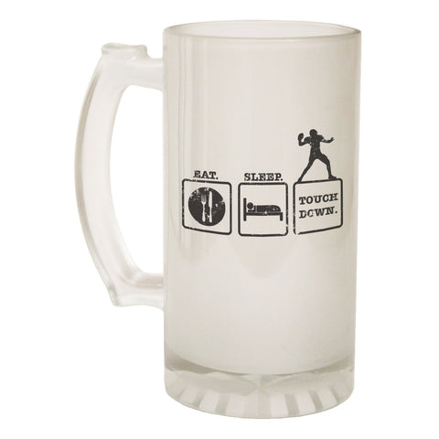 123t Frosted Glass Beer Stein - Eat Sleep Rugby - Funny Novelty Birthday