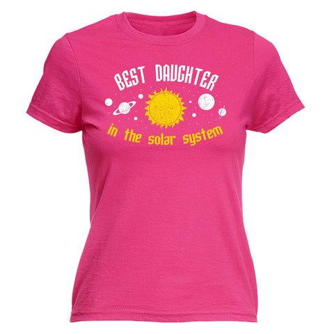 123t Women's Best Daughter In The Solar System Galaxy Design Funny T-Shirt