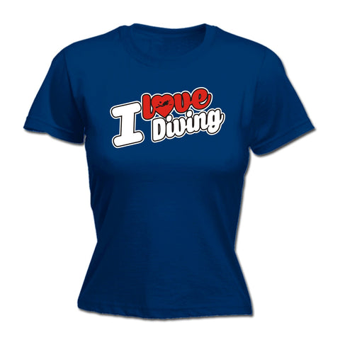 123t Women's I Love Diving Scuba Heart Design Funny T-Shirt