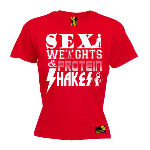 Sex Weights and Protein Shakes Women's Sex Weights And Protein Shakes D2 Gym T-Shirt