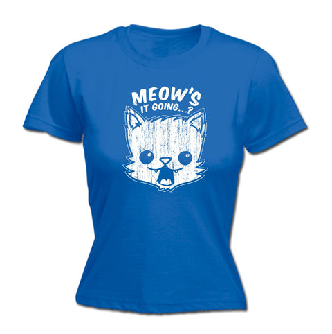 123t Women's Meow's It Going ? Cat Design Funny T-Shirt