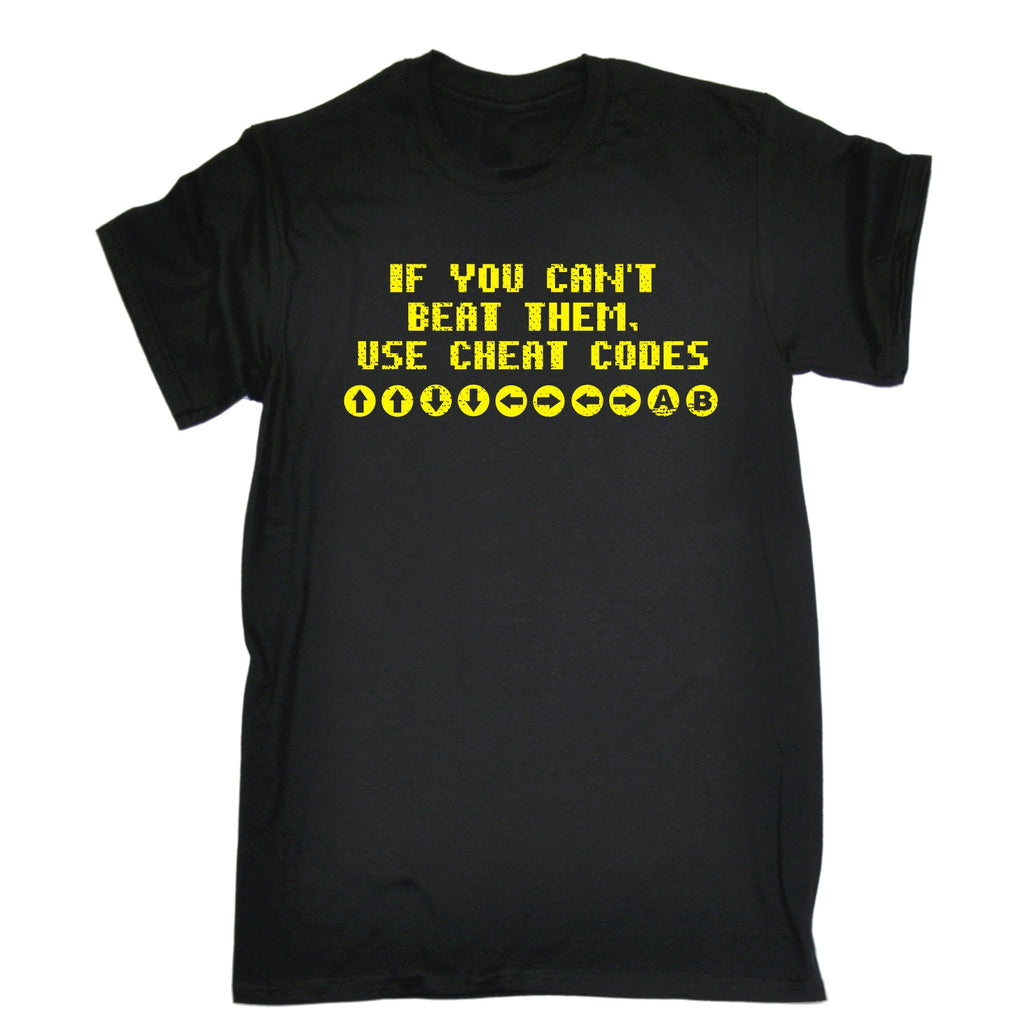 123t Men's If You Can't Beat Them Use Cheat Codes Funny T-Shirt