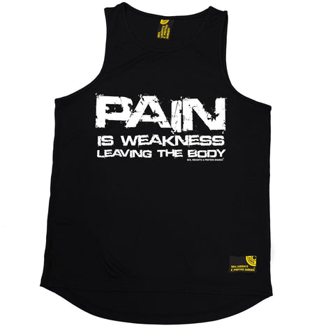 SWPS Pain Is Weakness Leaving The Body Sex Weights And Protein Shakes Gym Men's Training Vest