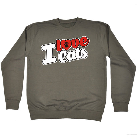 123t I Love Cats Paw Heart Design Funny Sweatshirt