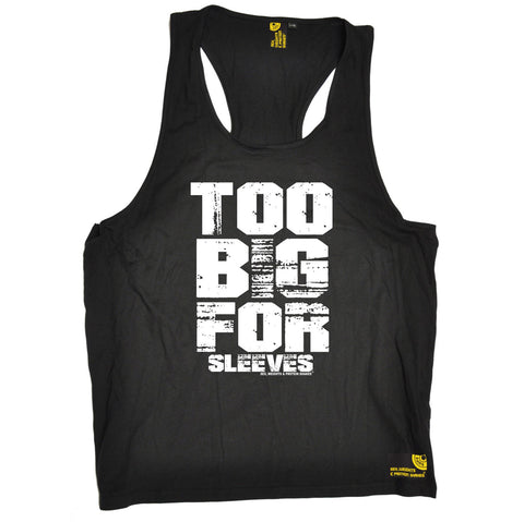 SWPS Too Big For Sleeves Sex Weights And Protein Shakes Gym Men's Tank Top