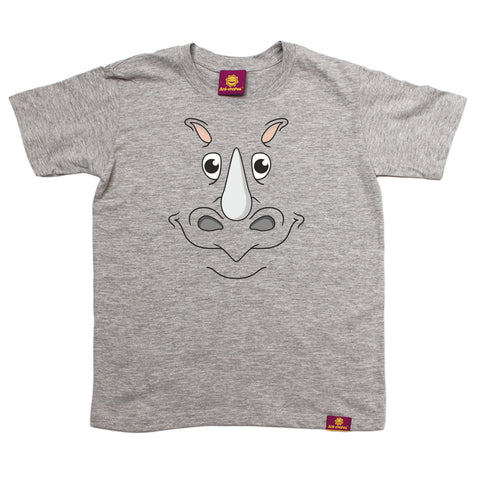 Ani-Mates Rhino Animals Kids T-Shirt - Fun Children Clothes Tees Boys Girls Tops