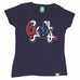 Out Of Bounds Women's Red White Blue Golf Design Golfing T-Shirt