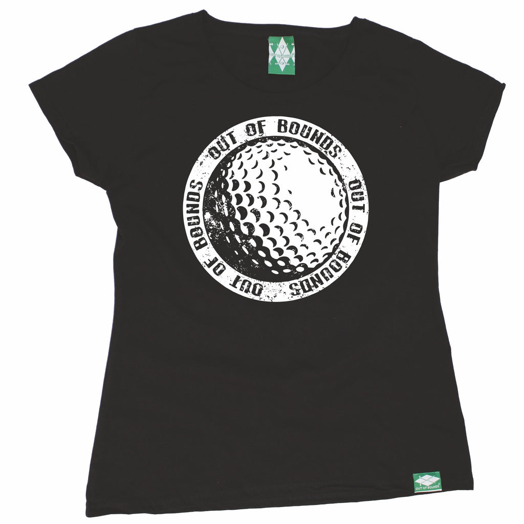 Out Of Bounds Women's Golf Ball Chest Design Golfing T-Shirt