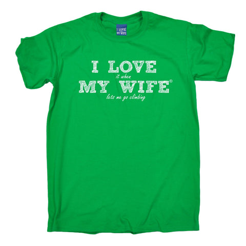 ILIWMW Men's I Love It When My Wife Lets Me Go Climbing Funny T-Shirt