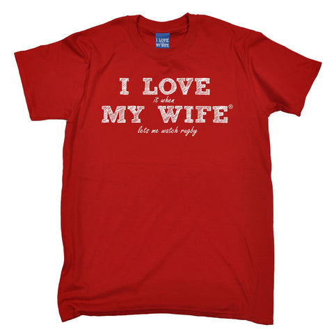 ILIWMW Men's I Love It When My Wife Lets Me Watch Rugby Funny T-Shirt