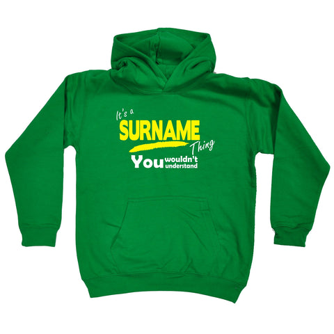 123t Kids Custom Surname Thing You Wouldn't Understand Hoodies Ages 1-13