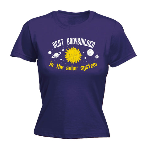 123t Women's Best Bodybuilder In The Solar System Galaxy Design Funny T-Shirt