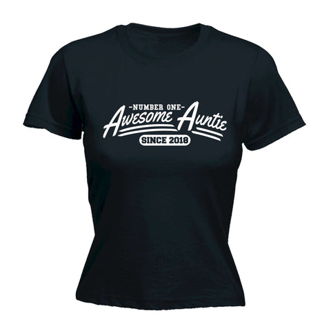 123t Women's Awesome Auntie Since YOUR DATE HERE - FITTED T-SHIRT