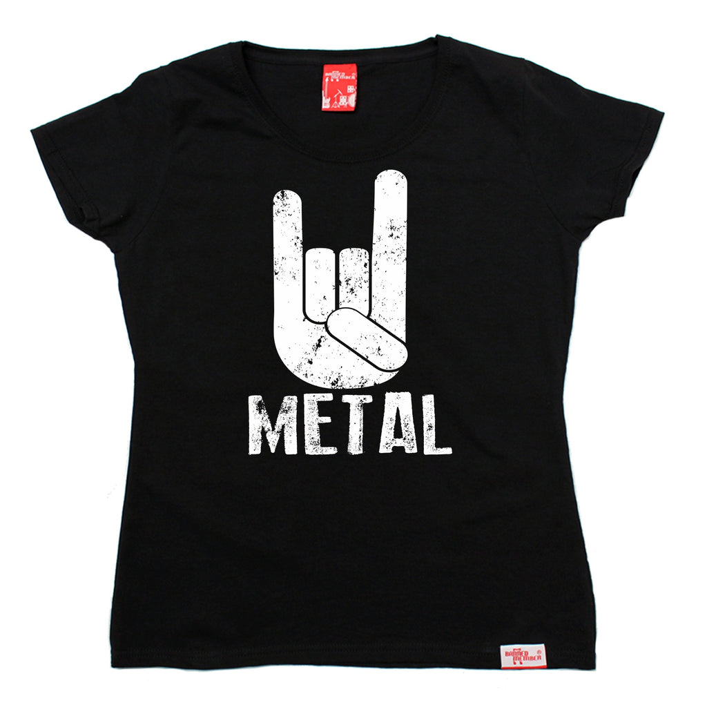 Banned Member Women's Metal Horns Music T-Shirt
