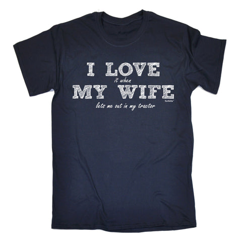 123t Men's I Love It When My Wife ... Tractor Funny T-Shirt