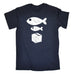 123t Men's Big Fish Little Fish Cardboard Box Funny T-Shirt