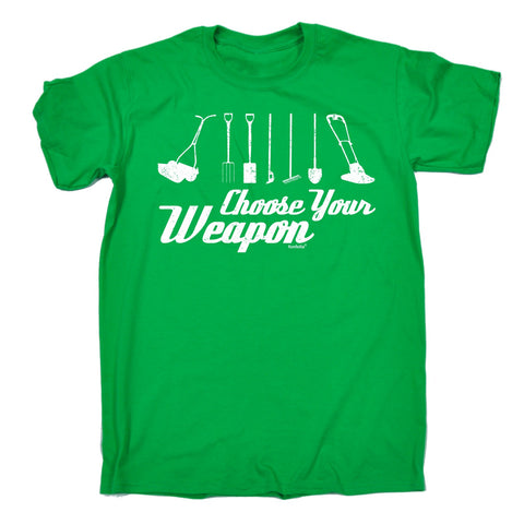 123t Men's Choose Your Weapon Garden Funny T-Shirt